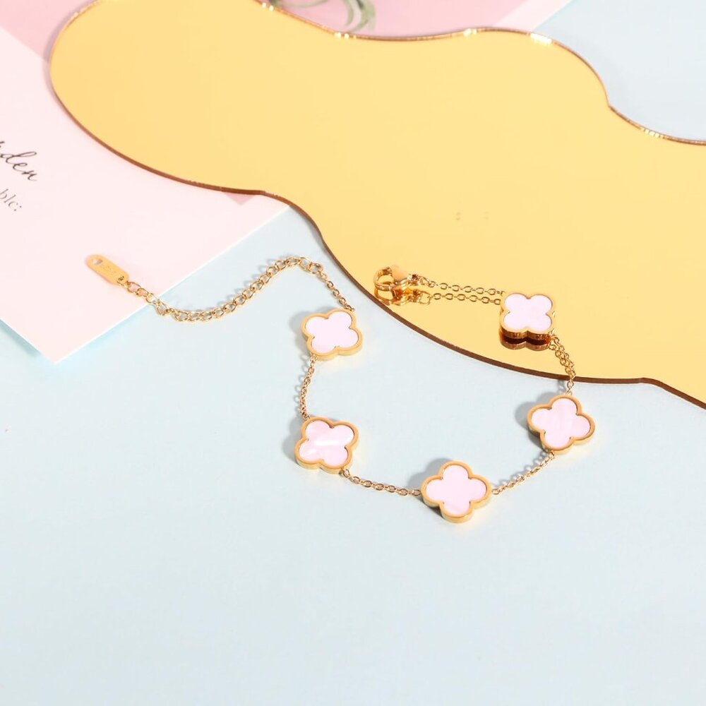 Delicacy Clover Bracelets Necklace Set:Clover Necklaces Clover Bracelet Women Li - Picture 3 of 6